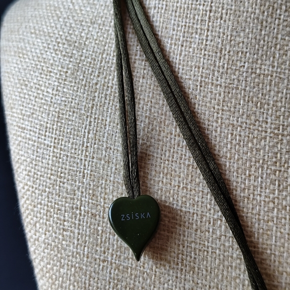 ZSISKA Large Statement 3 Tone Green Resin Pendant Necklace - Picture 3 of 9